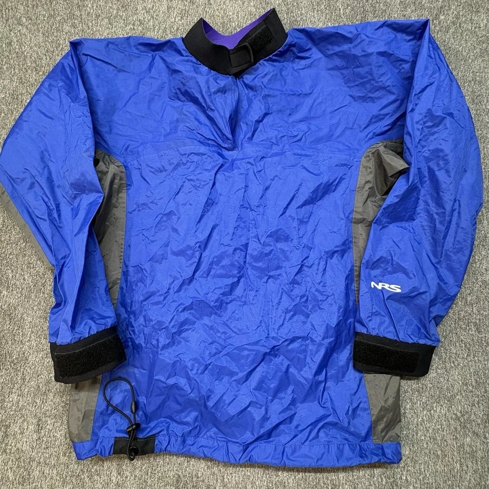 NRS Rio Jacket Mens Small Blue Pullover Waterproof Kayak Canoe Paddling Dry Top